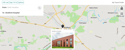 You. Smart. Thing. map - provides information about how you can travel to Stratford Hospital 